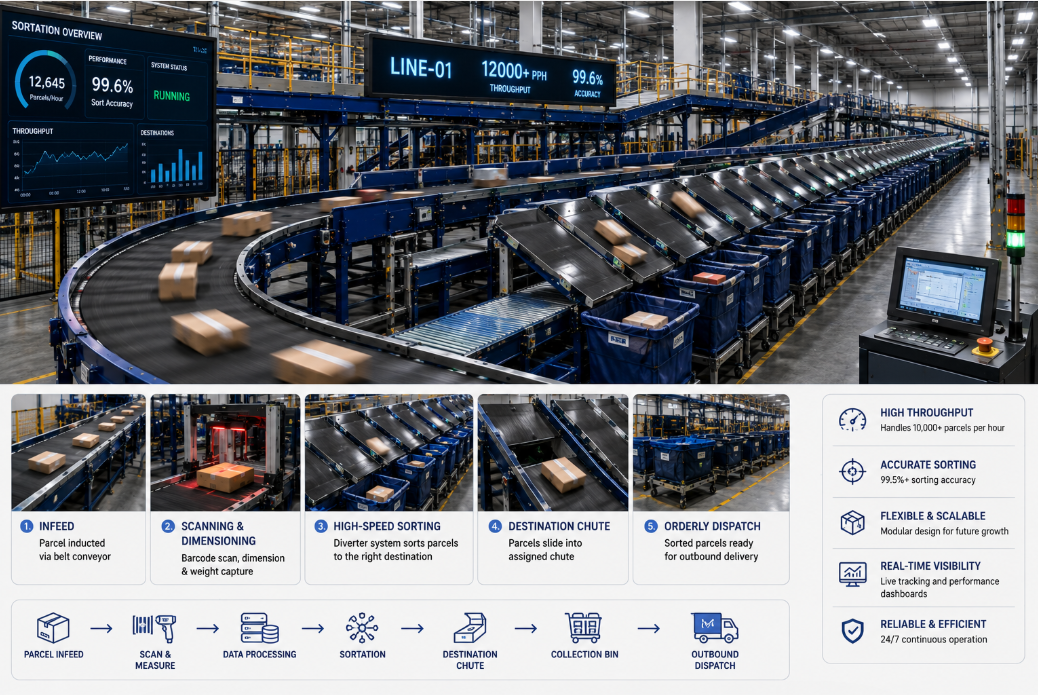 High-Speed Parcel Sorter Line